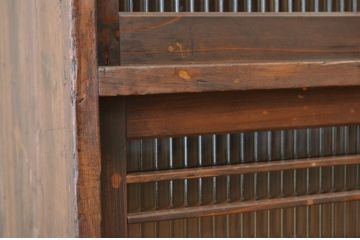 アンティーク家具　モールガラスアンティーク収納棚(下駄箱)