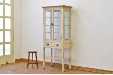 アンティーク家具　アンティーク　古い病院のケビントキャビネット(ガラスケース)