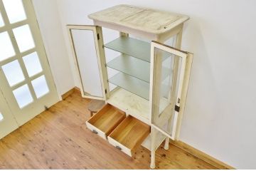 アンティーク家具　アンティーク　古い病院のケビントキャビネット(ガラスケース)