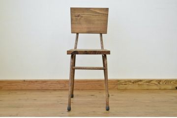 アンティーク家具　鉄脚のシンプルなイス(椅子)1脚