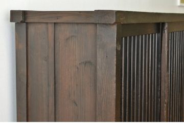 アンティーク家具　江戸〜明治　味のある縦格子時代箪笥サイドボード1(水屋箪笥、下駄箱)