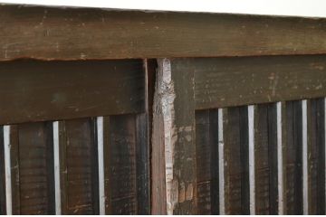 アンティーク家具　江戸〜明治　味のある縦格子時代箪笥サイドボード1(水屋箪笥、下駄箱)