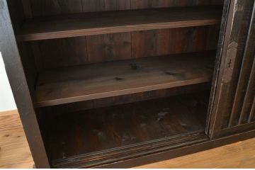 アンティーク家具　江戸〜明治　味のある縦格子時代箪笥サイドボード1(水屋箪笥、下駄箱)