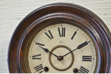 アンティーク雑貨　○古い四つ丸達磨時計2点セット1