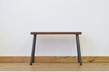 アンティーク家具　素敵な雰囲気!天板一枚板の鉄脚ベンチ1(長椅子)