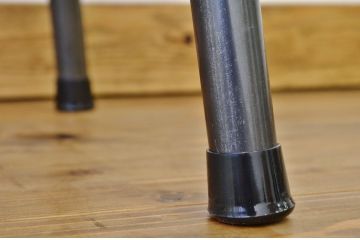 アンティーク家具　古い木のシンプルな鉄脚ベンチ2(アイアン、長イス)
