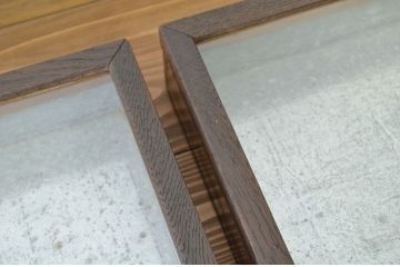 アンティーク家具　古い駄菓子屋の平置きガラスケース2個セット