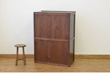 アンティーク家具　★前面欅!ダイヤガラスアンティークチェスト(箪笥)