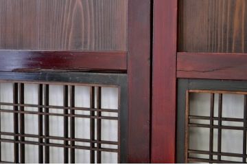 古民具　骨董　格子帯戸4枚セット(アンティーク)