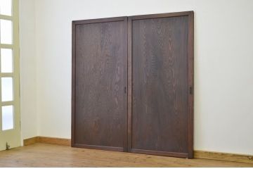★木目の良い一枚板板戸2枚セット