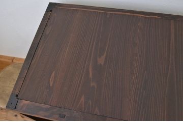 アンティーク家具　古いナラ材のダイヤガラス収納棚(食器棚)