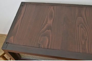 アンティーク家具　古い木のダイヤガラス収納棚(食器棚)