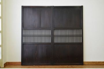 ★古民具・骨董古いお家の格子帯戸2枚セット?(格子戸)