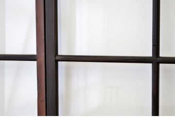 古民具　骨董　古い木のガラス引き戸4枚セット1(アンティーク、扉)