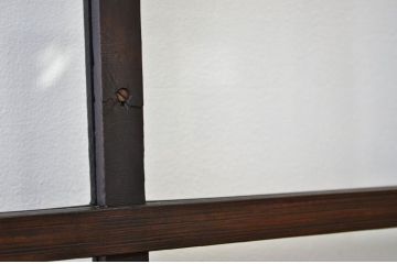 古民具　骨董　古い木のガラス引き戸4枚セット1(アンティーク、扉)
