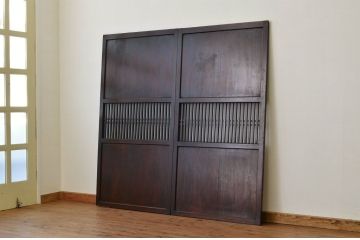 ★古民具　骨董　古いお家の格子帯戸2枚セット