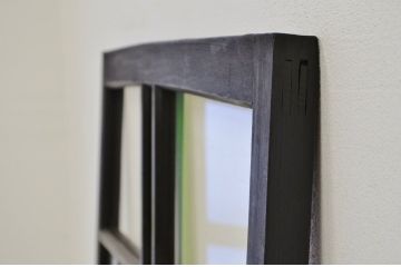 ★古い木の色ガラス入ドア(引き戸)