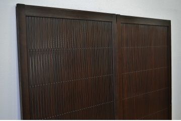 アンティーク素敵な雰囲気の平格子戸2枚セット(古民具・骨董)