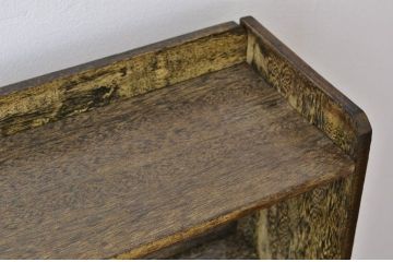 レトロ家具　アンティーク古い木のシンプルな本棚(飾り棚・昭和レトロ)