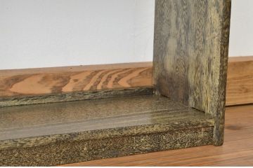 レトロ家具　アンティーク古い木のシンプルな本棚(飾り棚・昭和レトロ)