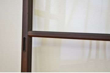 アンティーク 古い木のシックなガラス戸2枚セット(引き戸・建具)