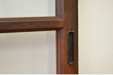 アンティーク 古い木のシックなガラス戸2枚セット(引き戸・建具)