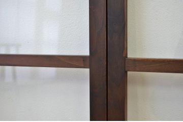 アンティーク 古い木のシックなガラス戸2枚セット(引き戸・建具)