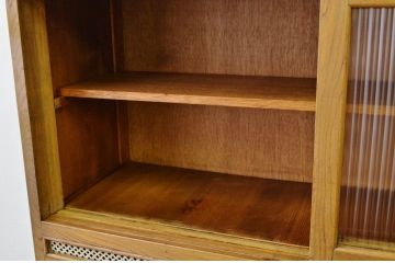 レトロ家具　☆昭和レトロ モダンな食器棚テーブル付き(収納棚)