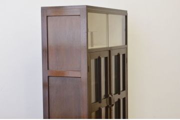 アンティーク家具　アンティーク シックなモールガラス本箱(収納棚、ブックケース)