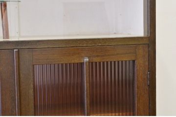 アンティーク家具　アンティーク シックなモールガラス本箱(収納棚、ブックケース)