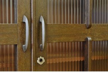 アンティーク家具　アンティーク シックなモールガラス本箱(収納棚、ブックケース)