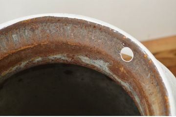 アンティーク 白いペイントのミルク缶・牛乳缶2個セット?昭和レトロ　シャビー