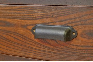 アンティーク家具　古い木の結霜ガラスローボード