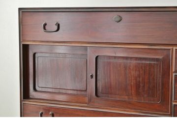アンティーク家具　珍品希少!最高級!唐木と黒柿の重厚な帳場箪笥