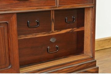 アンティーク家具　珍品希少!最高級!唐木と黒柿の重厚な帳場箪笥