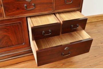 アンティーク家具　珍品希少!最高級!唐木と黒柿の重厚な帳場箪笥