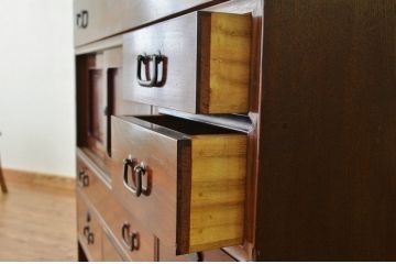 アンティーク家具　珍品希少!最高級!唐木と黒柿の重厚な帳場箪笥