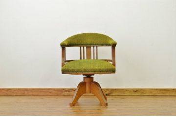 アンティーク家具　アンティーク 古いナラ材の重厚な回転イス(いす・椅子)ドクターチェア