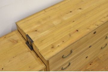 レトロ家具　◇昭和レトロ　ダイヤガラス入り重ね桐箪笥　アンティーク(桐たんす)