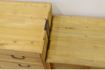 レトロ家具　◇昭和レトロ　ダイヤガラス入り重ね桐箪笥　アンティーク(桐たんす)