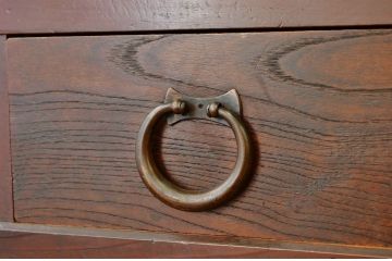 アンティーク家具　古民具 骨董 造りのとても良い変わり型水屋箪笥(のぼり付き)