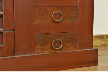 アンティーク家具　古民具 骨董 造りのとても良い変わり型水屋箪笥(のぼり付き)