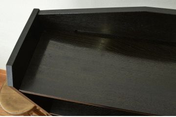 レトロ家具　アンティーク　ナラ材のシックな本棚(飾り棚)昭和レトロ