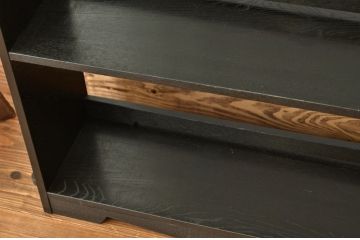 レトロ家具　アンティーク　ナラ材のシックな本棚(飾り棚)昭和レトロ