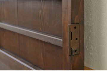 アンティーク 古い木の格子ドア(扉・建具)