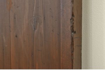 アンティーク 古い木の格子ドア(扉・建具)