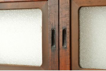 古民具・骨董 細身で上質なダイヤガラス格子戸4枚セット(裏障子付き)引き戸