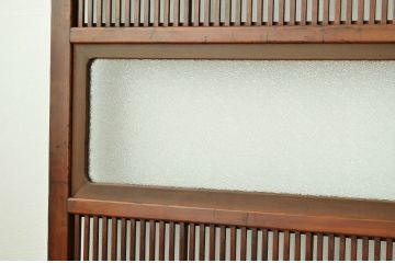 古民具・骨董 細身で上質なダイヤガラス格子戸4枚セット(裏障子付き)引き戸