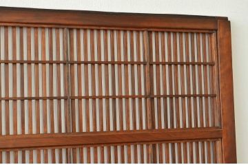 古民具・骨董 細身で上質なダイヤガラス格子戸4枚セット(裏障子付き)引き戸