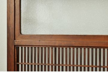 古民具・骨董 細身で上質なダイヤガラス格子戸4枚セット(裏障子付き)引き戸